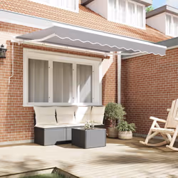 vidaXL Telo di ricambio per tenda da sole Grigio chiaro 300 x 250 cm - Vista aggiuntiva 3
