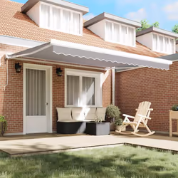 vidaXL Telo di ricambio per tenda da sole Grigio chiaro 400 × 350 cm - Vista aggiuntiva 3