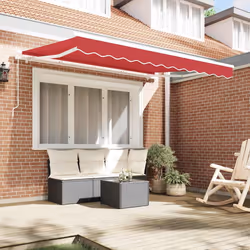 vidaXL Telo di ricambio per tenda da sole Rosso 300 x 250 cm Tela - Vista aggiuntiva 3
