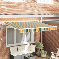 vidaXL Telo di ricambio per tenda da sole Verde e giallo 300 x 250 cm