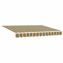 vidaXL Telo di ricambio per tenda da sole Verde e giallo 300 x 250 cm - Vista aggiuntiva 2