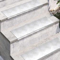 vidaXL Dischi Quadrati 5 pcs Argento 60 x 18 cm Alluminio