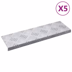 vidaXL Dischi Quadrati 5 pcs Argento 60 x 18 cm Alluminio - Vista aggiuntiva 2