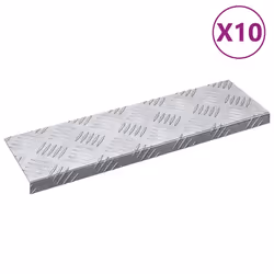vidaXL Dischi Quadrati 10 pcs Argento 60 x 18 cm Alluminio - Vista aggiuntiva 2