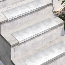 vidaXL Dischi Quadrati 15 pcs Argento 60 x 18 cm Alluminio