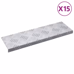 vidaXL Dischi Quadrati 15 pcs Argento 60 x 18 cm Alluminio - Vista aggiuntiva 2
