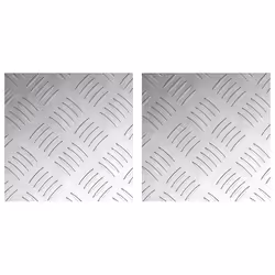 vidaXL Dischi Quadrati 2 pcs Argento 20 x 20 cm Alluminio - Vista aggiuntiva 2