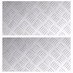 vidaXL Dischi Quadrati 2 pcs Argento 40 x 20 cm Alluminio - Vista aggiuntiva 2