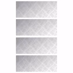 vidaXL Dischi Quadrati 4 pcs Argento 50 x 20 cm Alluminio - Vista aggiuntiva 2