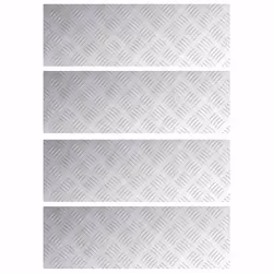 vidaXL Dischi Quadrati 4 pcs Argento 60 x 20 cm Alluminio - Vista aggiuntiva 2