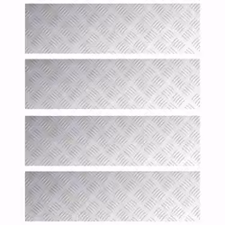 vidaXL Dischi Quadrati 4 pcs Argento 70 x 20 cm Alluminio - Vista aggiuntiva 2