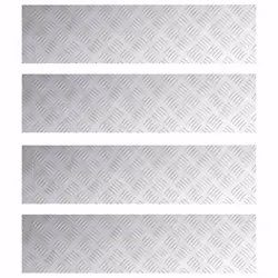 vidaXL Dischi Quadrati 4 pcs Argento 80 x 20 cm Alluminio - Vista aggiuntiva 2