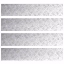 vidaXL Dischi Quadrati 4 pcs Argento 100 x 20 cm Alluminio - Vista aggiuntiva 2