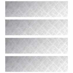 vidaXL Dischi Quadrati 4 pcs Argento 100 x 25 cm Alluminio - Vista aggiuntiva 2