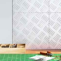 vidaXL Dischi Quadrati 4 pcs Argento 30 x 30 cm Alluminio
