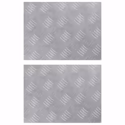 vidaXL Dischi Quadrati 2 pcs Argento 40 x 30 cm Alluminio - Vista aggiuntiva 2