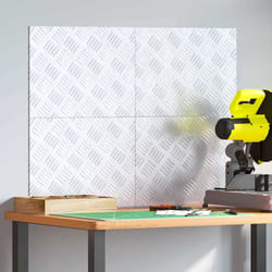 vidaXL Dischi Quadrati 4 pcs Argento 40 x 30 cm Alluminio