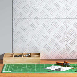 vidaXL Dischi Quadrati 4 pcs Argento 40 x 30 cm Alluminio