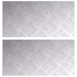 vidaXL Dischi Quadrati 2 pcs Argento 60 x 30 cm Alluminio - Vista aggiuntiva 2