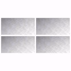 vidaXL Dischi Quadrati 4 pcs Argento 60 x 30 cm Alluminio - Vista aggiuntiva 2