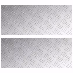 vidaXL Dischi Quadrati 2 pcs Argento 70 x 30 cm Alluminio - Vista aggiuntiva 2