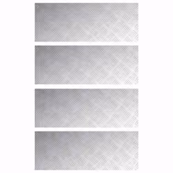 vidaXL Dischi Quadrati 4 pcs Argento 80 x 30 cm Alluminio - Vista aggiuntiva 2