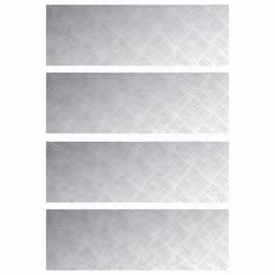 vidaXL Dischi Quadrati 4 pcs Argento 90 x 30 cm Alluminio - Vista aggiuntiva 2