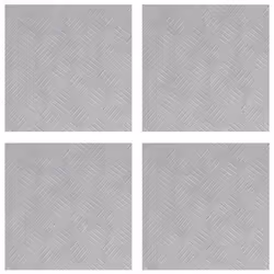 vidaXL Dischi Quadrati 4 pcs Argento 40 x 40 cm Alluminio - Vista aggiuntiva 2