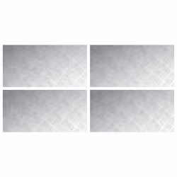 vidaXL Dischi Quadrati 4 pcs Argento 80 x 40 cm Alluminio - Vista aggiuntiva 2