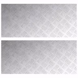 vidaXL Dischi Quadrati 2 pcs Argento 90 x 40 cm Alluminio - Vista aggiuntiva 2