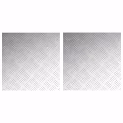 vidaXL Dischi Quadrati 2 pcs Argento 50 x 50 cm Alluminio - Vista aggiuntiva 2