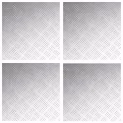 vidaXL Dischi Quadrati 4 pcs Argento 50 x 50 cm Alluminio - Vista aggiuntiva 2