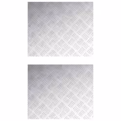 vidaXL Dischi Quadrati 2 pcs Argento 60 x 50 cm Alluminio - Vista aggiuntiva 2