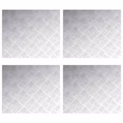vidaXL Dischi Quadrati 4 pcs Argento 60 x 50 cm Alluminio - Vista aggiuntiva 2