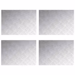vidaXL Dischi Quadrati 4 pcs Argento 70 x 50 cm Alluminio - Vista aggiuntiva 2