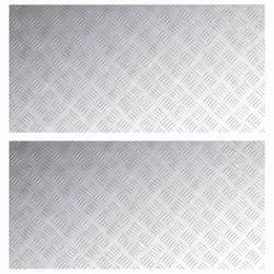 vidaXL Dischi Quadrati 2 pcs Argento 100 x 50 cm Alluminio - Vista aggiuntiva 2