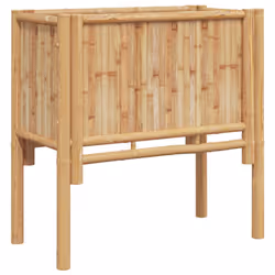vidaXL Letto rialzato da giardino Marrone 70 x 35 x 70 cm Bambù - Vista aggiuntiva 2