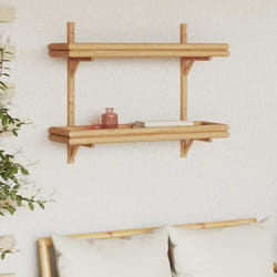 vidaXL Ripiano a Muro con lo scaffale Marrone 75 x 26 x 60 cm Bambù