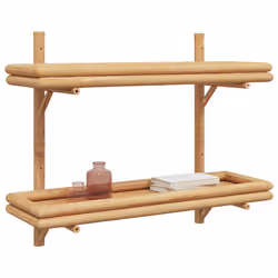 vidaXL Ripiano a Muro con lo scaffale Marrone 75 x 26 x 60 cm Bambù - Vista aggiuntiva 3