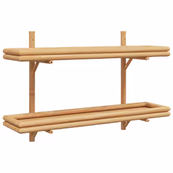 vidaXL Ripiano a Muro con lo scaffale Marrone 100 x 26 x 60 cm Bambù - Vista aggiuntiva 2