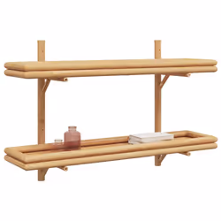 vidaXL Ripiano a Muro con lo scaffale Marrone 100 x 26 x 60 cm Bambù - Vista aggiuntiva 3