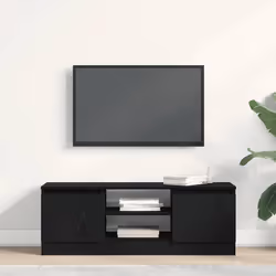 vidaXL Mobile Porta TV Rovere Nero 102x30x36 cm in Legno Multistrato - Vista aggiuntiva 3