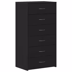 vidaXL Credenza con 6 Cassetti Rovere Nero 50x34x96 cm in Truciolato - Vista aggiuntiva 2