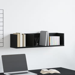 Mensola a Muro per cd Rovere Nero 75x18x18 cm in Legno Ingegnerizzato Vidaxl