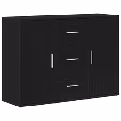 vidaXL Credenza Rovere Nero 91x29,5x65 cm in Legno Multistrato - Vista aggiuntiva 2