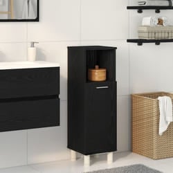 Vidaxl - Mobile da bagno nero rovere 30x30x95 cm in legno ingegnerizzato