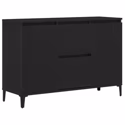 vidaXL Credenza con cassetto Nero 104 x 35 x 70 cm Legno multistrato - Vista aggiuntiva 2