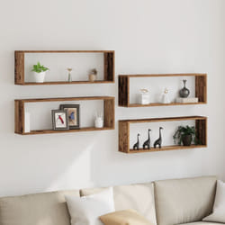 Mensole 4 pezzi in legno vecchio 80x15x26 cm in legno ingegnerizzato Vidaxl