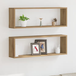 Mensole a parete 2 pezzi in rovere artigianale 80x15x26 cm in legno ingegnerizzato Vidaxl