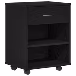 vidaXL Armadio contenitore con ruota Rovere nero 46 x 36 x 59 cm - Vista aggiuntiva 2